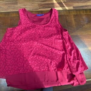 Apt. 9 Vibrant Red Leopard Print Blouse